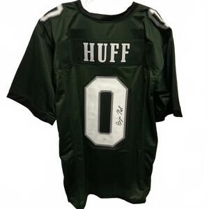 Autographed/Signed Bryce Huff Philadelphia Green Football Jersey JSA COA